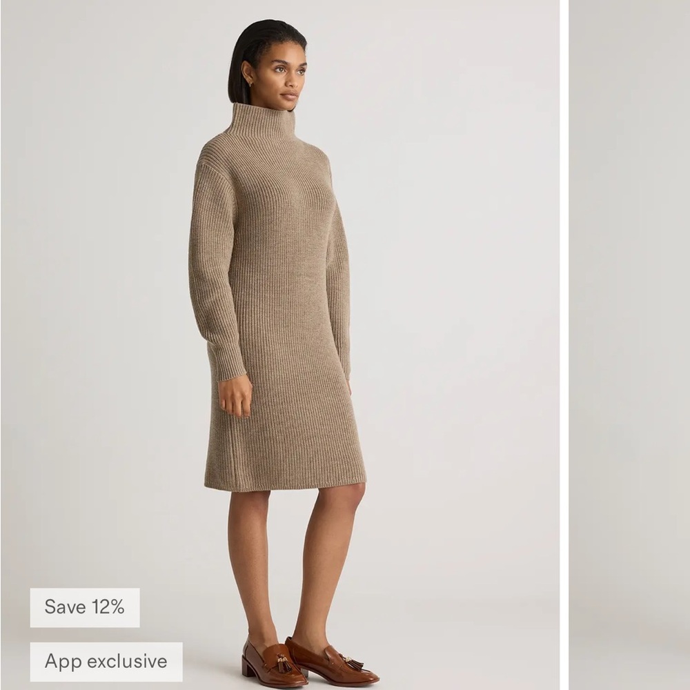 Merino Wool Turtleneck Dress Quince - Picture 4 of 5
